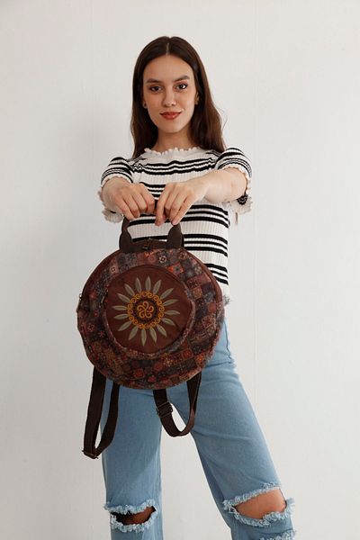 Street Bag Στρογγυλό σακίδιο πλάτης Fargin Ethnic Authentic Bohemian Style