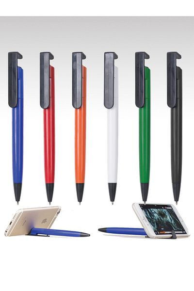 EGESTA 25 Ballpoint Pens with Phone Stands and Blue Ink - Red