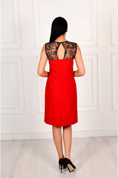 MİSS PROTO Rochie fără mâneci din dantelă roșie pentru femei
