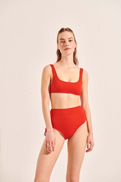 Beach&Beyond Kadın Kırmızı Yüksek Bel Bikini Altı
