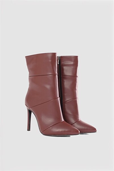 Shoes & More Bordo Lams Topuklu Bot