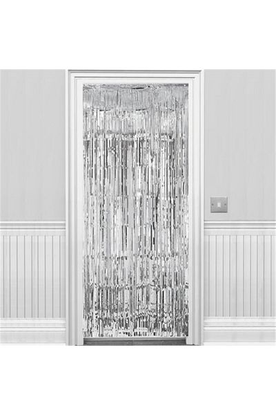 Uzay Ambalaj Silver Table Background Door Curtain 1 Piece