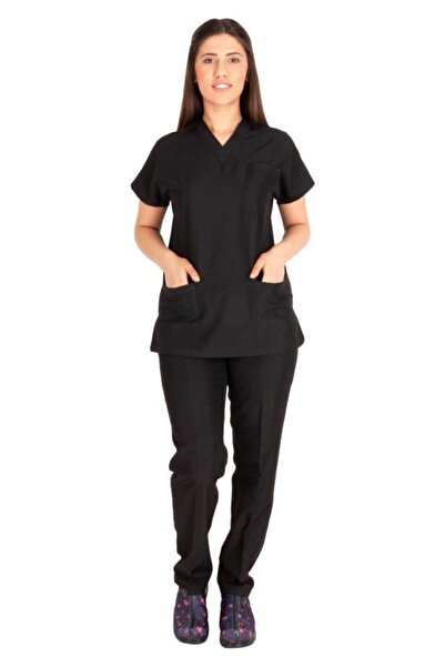 VEHBİ Women Doctor Nurse Jersey Scrubs Lycra Stretchy Fabric Hospital Nursing...