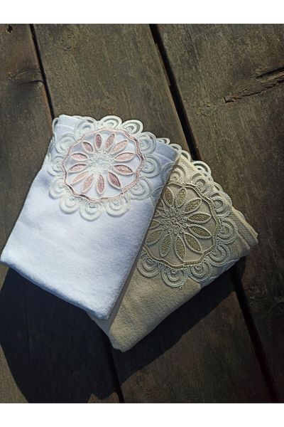 Çeyiz Bahçesi Σετ πετσετών βελούδου Hale French Laced 2 τεμαχίων 50&90