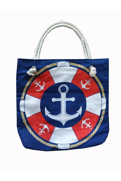 Alkan Homes Anchor Patterned Lined-zippered Digital Printed Multi-Purpose Bag