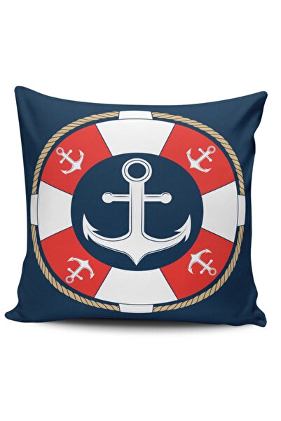 Alkan Homes غطاء وسادة عصري مزخرف بنمط مرساة