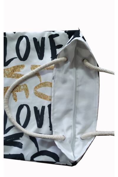 Alkan Homes Love Themed Lined-zippered Digital Printed Multi-Purpose Bag