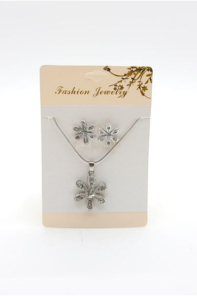 Merve Daisy Necklace-Earrings Set