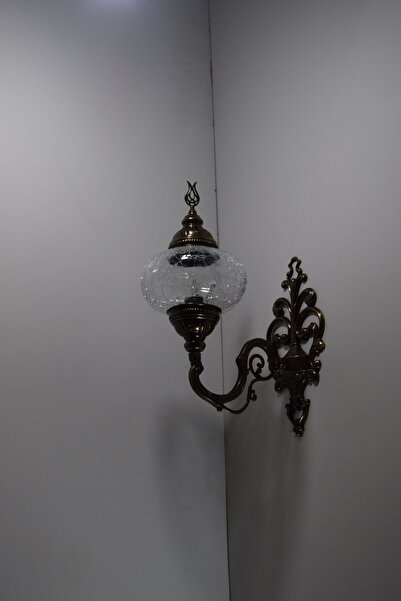 karlıkturistik Osmanlı Aplik,tekli Yukarı Yönlü Dekoratif Duvar Lambası,otantik Lamba,şefaf Çatak Camlı