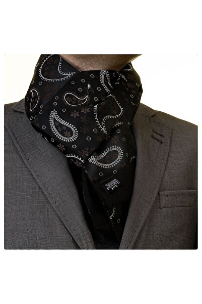 Exve Exclusive Eșarfă cu două fețe cu model de flori maro și șal