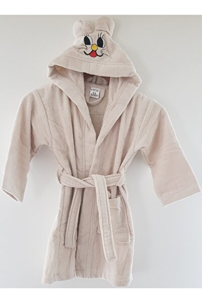 My Sweet Baby %100 Pamuk Kapşonlu Çocuk Bornozu, Kız-erkek Kadife Bornoz