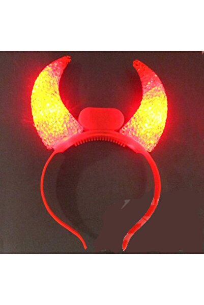 hitteknoloji Işıklı Led Şeytan Boynuzu Taç