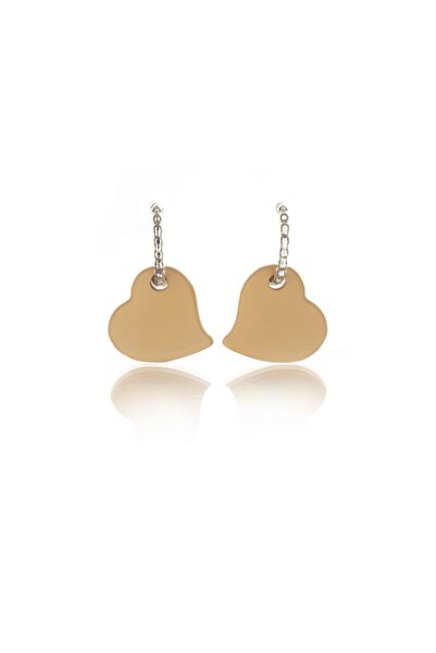 Leerybee Matte Milk Coffee Color Antiallergic Heart Earrings