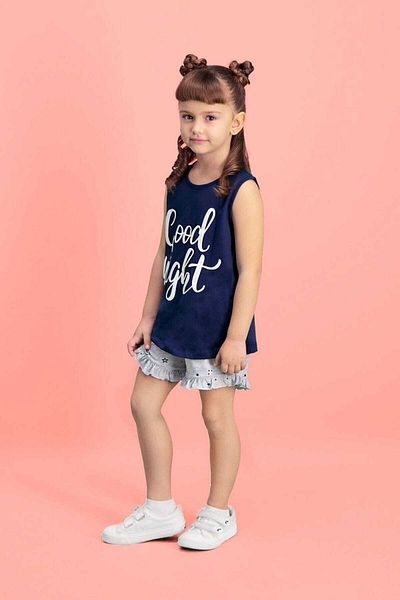 ROLY POLY طقم شورت للفتيات باللون الأزرق الداكن ليلة سعيدة