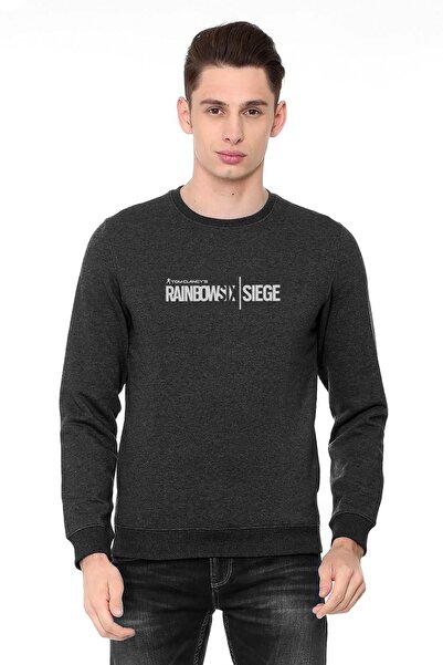 QIVI قوس قزح 6 الحصار المطبوعة المدخن أنثراسايت الرجال محبوك البلوز كم طويل