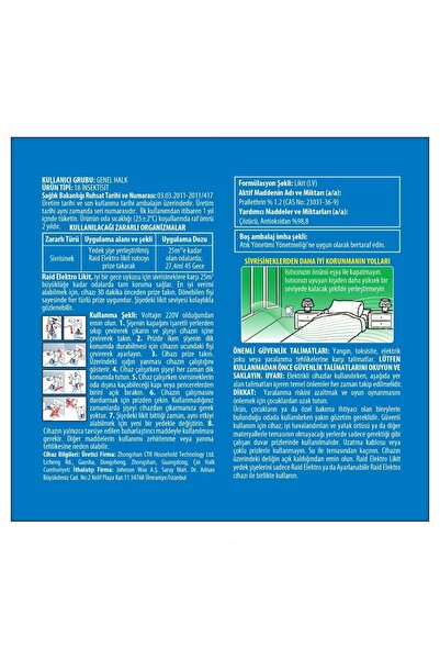 Raid Elekro Likit Cihaz Ve 1 Yedek, 45 Gece (sivrisineklere Karşı)