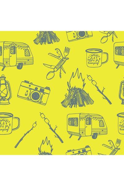 Mocca Style Sarı Rejisör Desenli Sandalye 4'lü