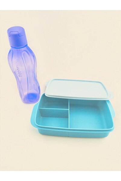 Tupperware صندوق غداء مع زجاجة مياه وأقسام