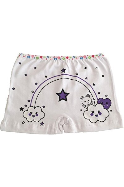 Tutku Iç Giyim Kız Çocuk Renkli Likralı Pamuk Boxer Külot 6 Lı Paket