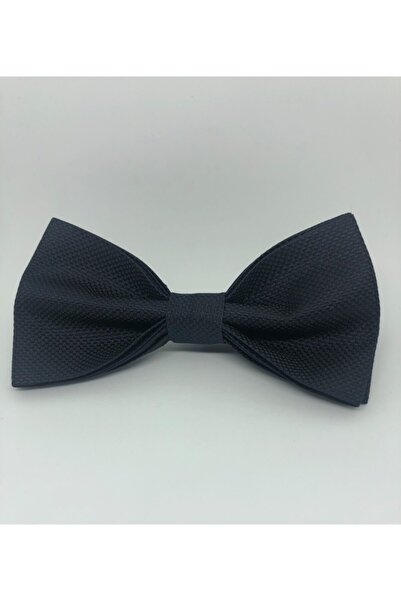 CRWAT ® Dark Navy Blue / Woven Patterned Fabric Bow Tie - with Handkerchief