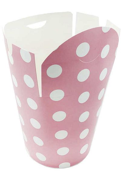 Hayaller Dükkanı 10X13Cm P8 - Pink Polka Dot Ellipse Corn Box