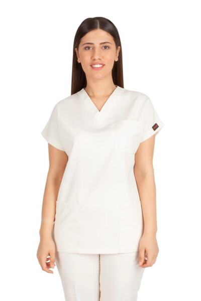 VEHBİ Women Doctor Nurse Jersey Scrubs Alpaca Fabric Hospital Nursing Single ...
