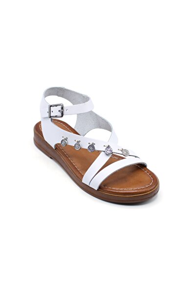 venüs ayakkabı Women's Venus Thin Belted Leather Sandals with Accessories