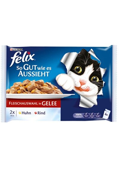 FELIX Ton Balıklı Ve Somonlu Tam Yaş Kedi Maması 10 Paket 4x85gr - 40 Adet