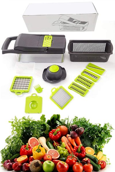 Tilbe Home Potato Vegetable Cube Grater Chopper Dicer Mandolin Slicer with Julienne Cutter Function Kitchen Set