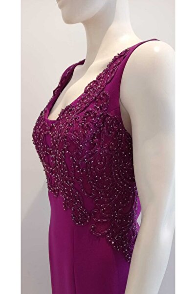 Saygın Women's Stoned Fish Evening Dress