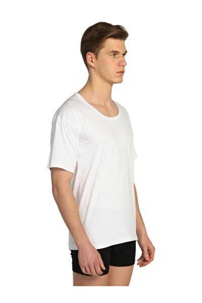 Tutku Men's Combed Cotton Crew Neck Undershirt - Pack of 5 - White