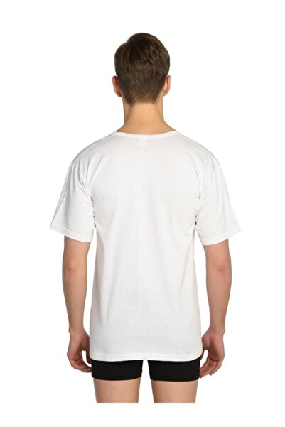 Tutku Men's Combed Cotton Crew Neck Undershirt - Pack of 5 - White