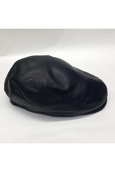 Sanalbolluk Black Classic Leather Cap