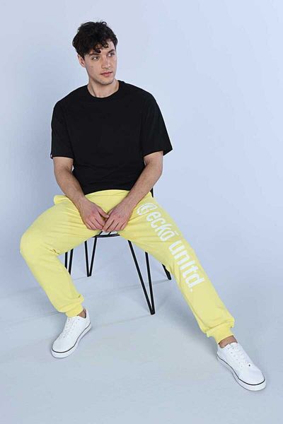 ECKO UNLTD Pantaloni de trening cu imprimeu pentru bărbați John Yellow