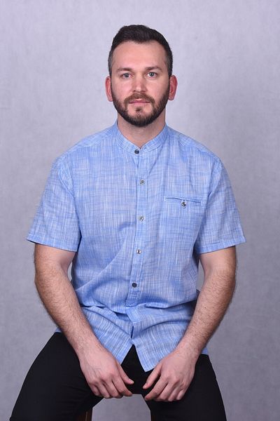 Lider Efes Judge Collar Short Sleeve Men's Shirt - Melted Blue