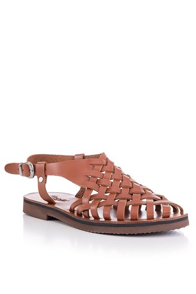 DaphneSandals Sandale Bodrum pentru femei din piele naturală, bronzată, lucrate manual - E4013