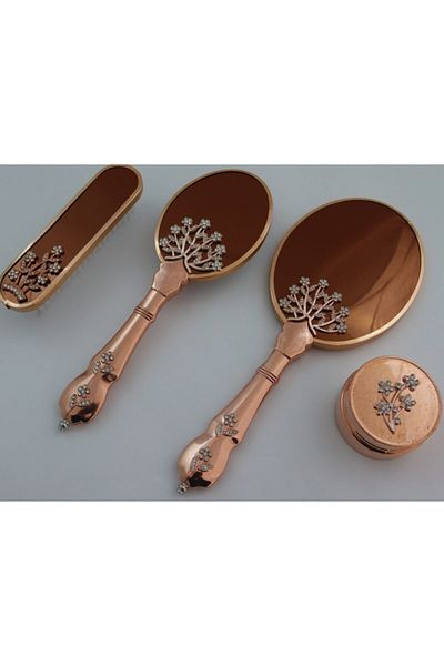 kartex Luxury Mirror Comb Set, 4-Piece Tree of Life Model Dowry Box