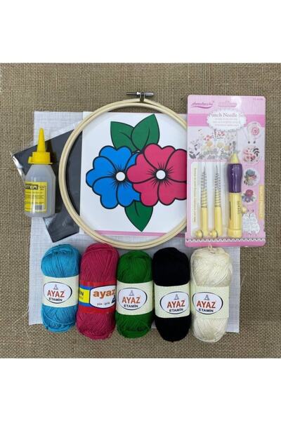 Tansel Tuhafiye Panç Seti (PUNCH) Nakış Çiçek Figürü Başlangıç Seviyesi 5 Ip