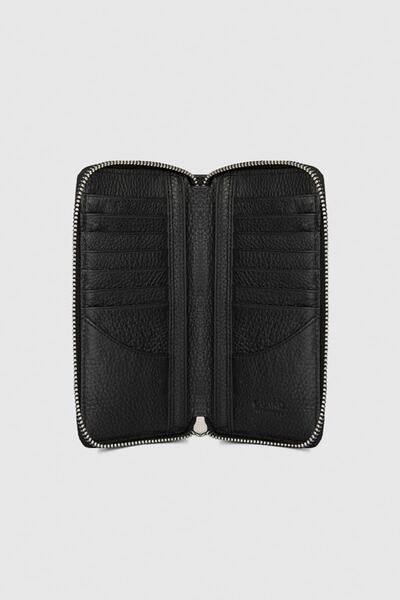 GUARD Siyah Yol Baskı Fermuarlı Portföy Cüzdan