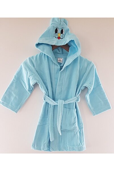 My Sweet Baby %100 Pamuk Kapşonlu Çocuk Bornozu, Kız-erkek Kadife Bornoz