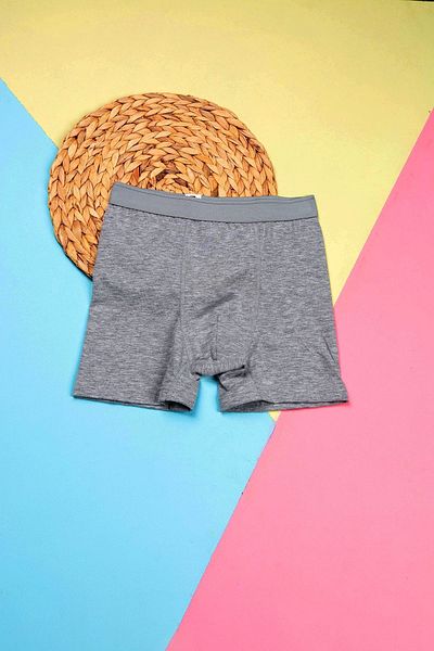 BSM Ανδρικό μπόξερ 3 τεμαχίων Lycra Cotton Strech Grey