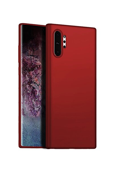 Molly Galaxy Note 10 Plus Uyumlu Bordo Mat Silikon Kılıf