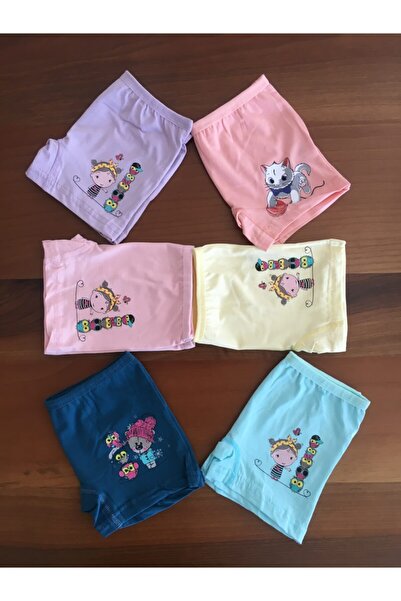 LEYNA BUTİK Šarene gaćice za devojčice Sa deznom bokserice 6 komada