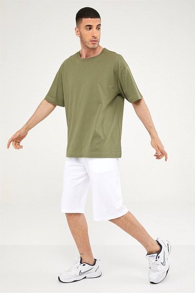 Seamoda Ανδρικό μπλουζάκι χακί Oversize