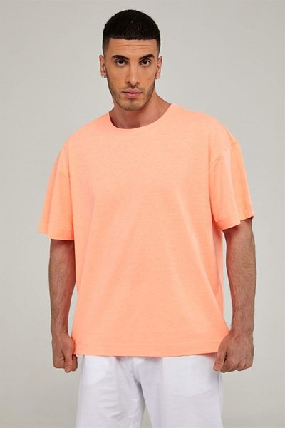 Seamoda Tricou oversize portocaliu neon pentru bărbați
