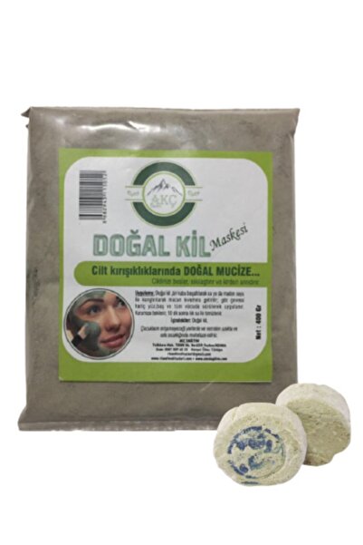 AKÇ Dağıtım Yeşil Kil Doğal Saf Arındırıcı Detoks Yüz Maskesi Toz 400gr 2 Adet Ruşur Sefidab Taşı Iran Taşı