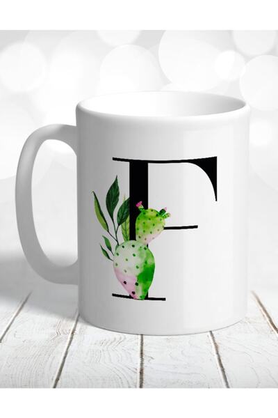 Atölye Çizgi Cactus Mug with Letter F