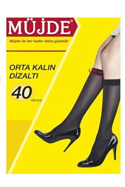 Müjde Șosete negre pentru femei, grosime medie, până la genunchi, 40 denari