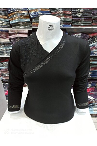 Nacar Anne Yaka Süslemeli Penye Bluz