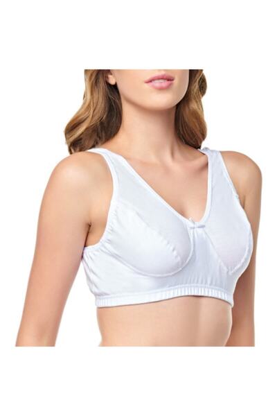 Tutku Γυναικείο λευκό σουτιέν 2 συσκευασιών βαμβακερό χτενισμένο βαμβακερό μισό εσώρουχο
